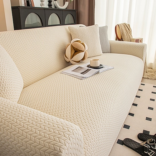 Sofabezug mit hoher Elastizität weicher und dehnbarer Stoff passt perfekt auf die meisten Sofas strapazierfähiger und bequemer Schonbezug schützt Möbel vor Flecken und Beschädigungen einfach Image