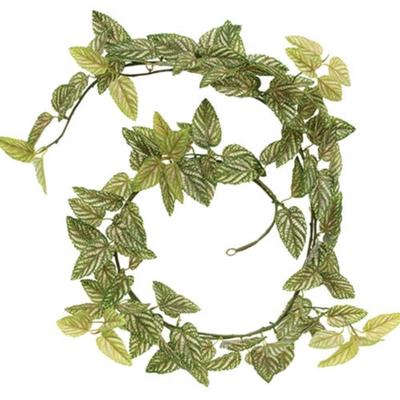 72-Inch Pink Fittonia Leaves Garland with Green Plastic Stem