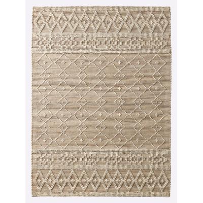 Teppich HEINE HOME Gr. 1, beige (beige, ecru), B:60cm H:10mm L:90cm, Baumwolle, Schurwolle, Wolle, Jute, Polyester, Kunstfaser, Teppiche Image