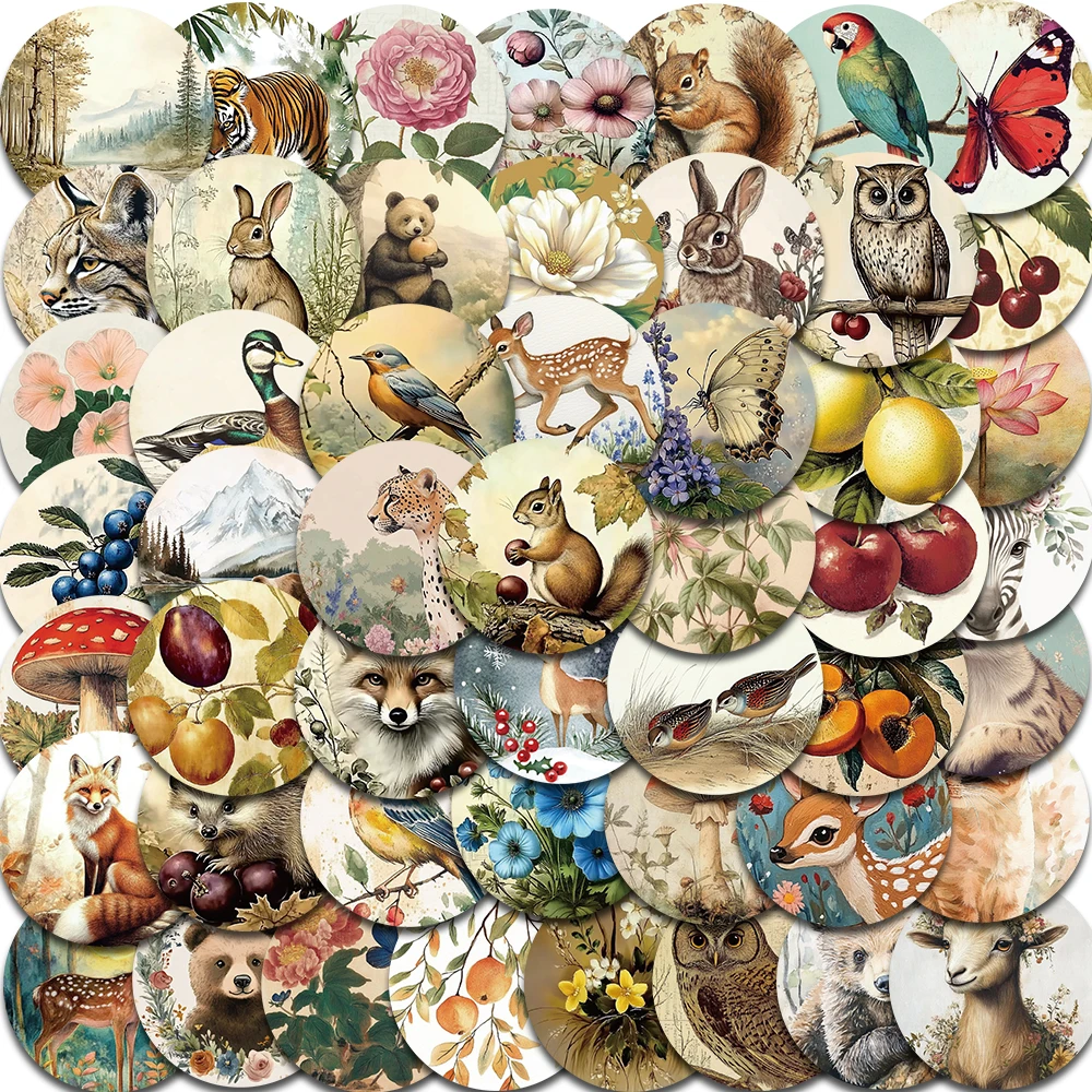 50PCS Tier Wald Aufkleber Kunst Laptop Ästhetische Zimmer Gepäck Ästhetische Scrapbooking Telefon Skateboard PVC Graffiti Schlafsaal Image