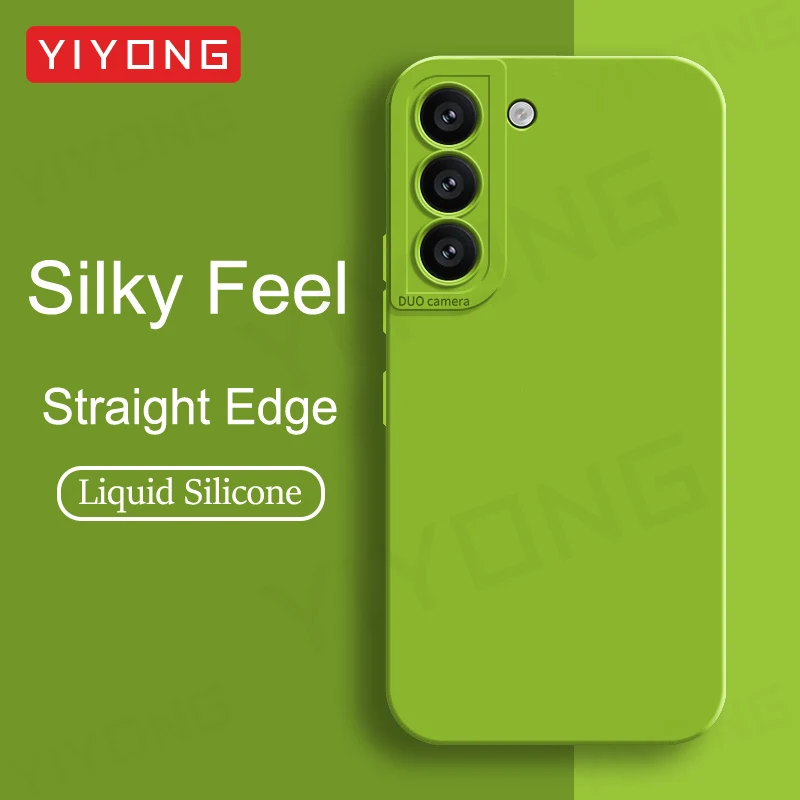 S22 Fall YIYONG Seidige Gefühl Flüssigkeit Silikon Soft Cover Für Samsung Galaxy S22 Plus S23 S24 S25 Ultra S22 + S23 + S25 + Telefon Fällen Image