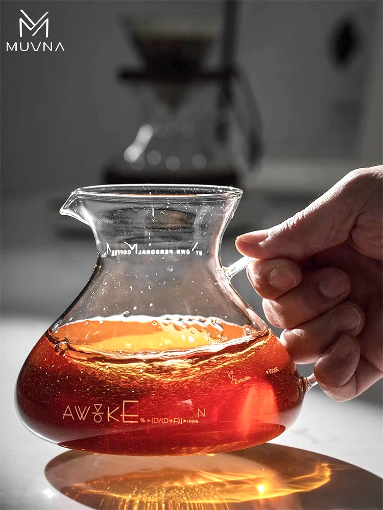 MUVNA Coffee Pour Over Kaffeemaschine/Hochtemperatur-Borosilikatglas, wiederverwendbare Filter, 350/450/500 ml Brew Coffee Utensilien