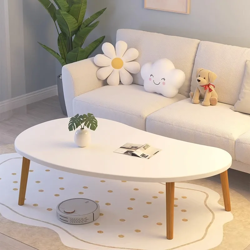Formwell 70 x 40 cm oberer mangoförmiger ovaler Couchtisch, Teetisch, Beistelltisch, Sofatisch, Akzenttisch für Wohnzimmer, einfache Montage