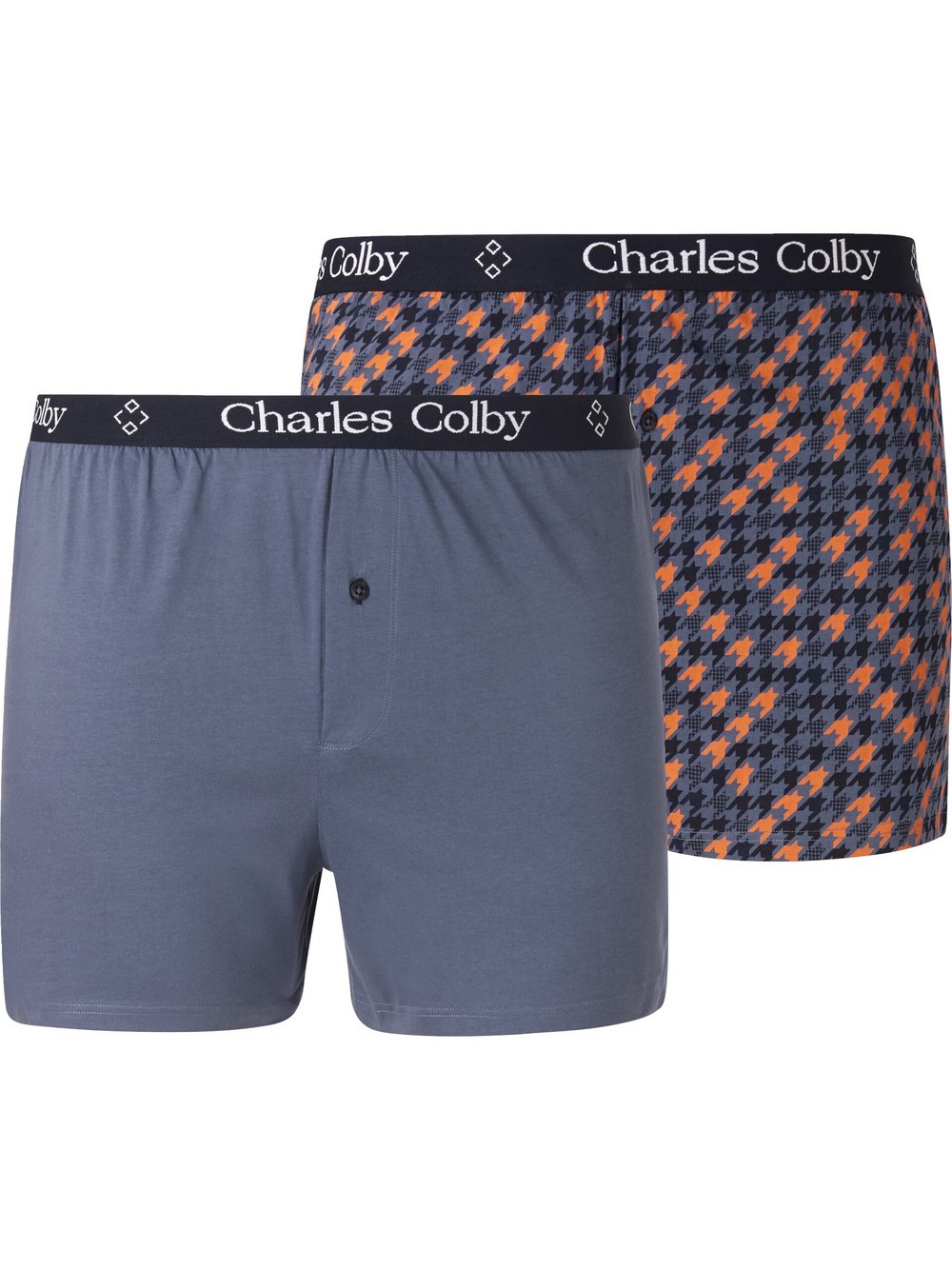 Charles Colby 2er Pack Boxershorts Herren blau, XXL Image