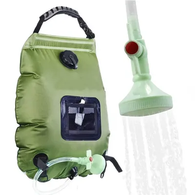 20L Solar Shower Bag Outdoor Solar Heating Premium Camping Shower Bag Hot Water Temperature 45°C with Removable Hose Shower Head