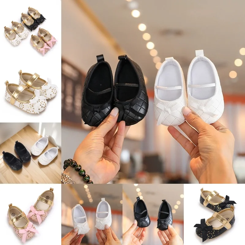 Modische und süße Mary Jane-Schuhe mit Schleife, geeignet für Babys, bequem, leicht, rutschfest, weiche, flache Schuhe, geeignet