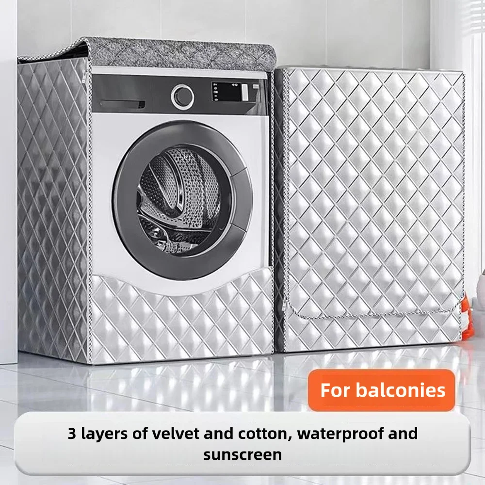 Velvet And Thickening Drum Washing Machine And DryerCover Waterproof, Protection From Cold Sunproof, Dustproof Protective Cover