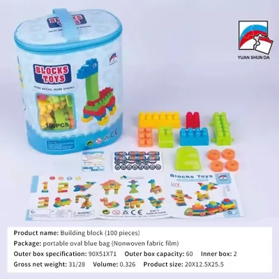 Große Partikel-Bausteine für Kinder mit Riemen für Jungen und Mädchen, pädagogisches Image