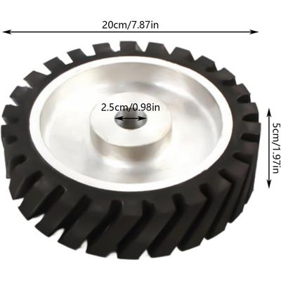 TEMU Rubber Contact Wheel For Sanding Belt Sander Aluminum Core 200mm Belt Conveyor Belt Wheel Rubber Wheel Assembly Tool Suitable For Sander Image
