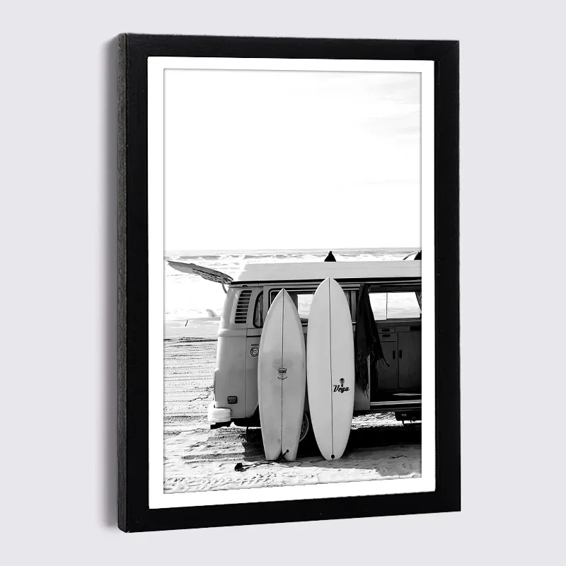A4 13x18cm 6x8 Schwarz Fotorahmen Mit Nordic Poster Leinwand Malerei Strand Meer Palmblatt Boot Pferd Bilderrahmen Poster Rahmen