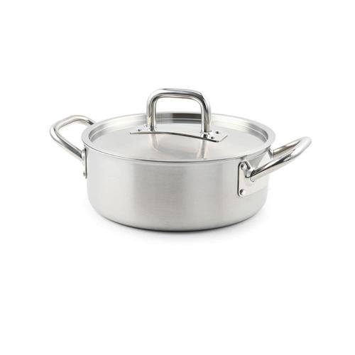 Faitout en triplex acier inoxydable argent 28cm