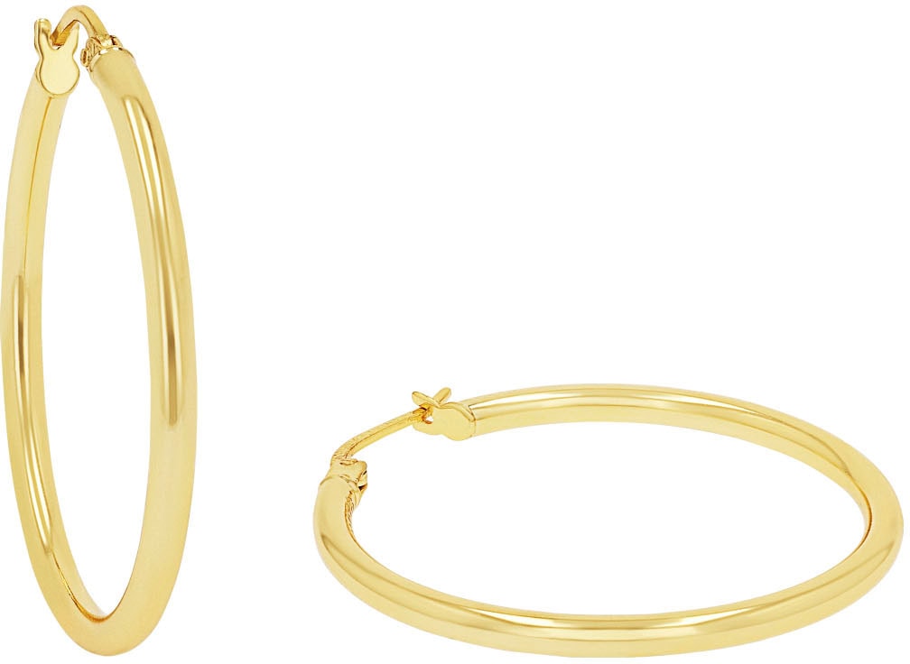 Paar Creolen S.OLIVER "2038988, 2038989", gold (gelbgoldfarben), Ohrringe, Damen, 30mm, Silber 925 (Sterlingsilber)