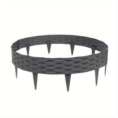 TEMU Flexible Lawn Edging 100cm Paving Edge Rattan Look Flower Bed Border Plastic Edge Stone For The Garden Set Replacemet Of Lawn Edging Stones Image