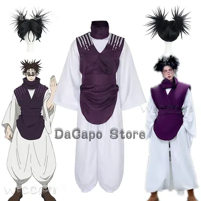 Choso Cosplay JJK Kostüm Perücke Anime Roleplay Shirt Perücke Schwarz Lila Uniform Outfit Kimono Männer Halloween Party Outfit Bruder Image