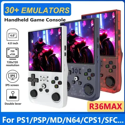 128 GB R36MAX Retro-Handheld-Spielekonsole Linux-System 4-Zoll-IPS-Bildschirm Tragbare Videospieler Image