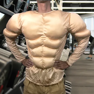 Mann Cosplay Gefälschte Muskel Hemd körper Former Brust Pads Kostüm Halloween Party Set Schwamm Bauch Starke Abs Weste Korsett Tank Tops Image