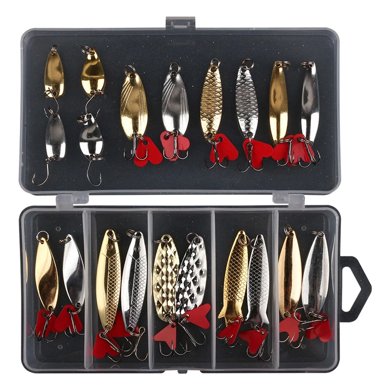 20 Teile/satz Metall Jig Löffel Spinner Angeln Locken Wobbler Köder Set Mit Angelgerät Box Kit Für Angeln Locken Köder set Image