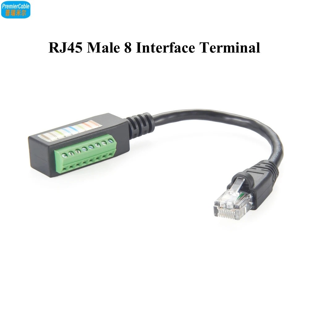RJ45 8P8C Stecker auf 8Pin lötfreies Klemmenblockkabel RJ45 auf Schraubklemmenblock-Adapter RJ45 Schraubklemmen Breakout Board Image