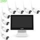 Sistema di telecamere ip wireless Sannce 2K, monitor lcd 10CH 10,1' nvr con kit cctv 8 telecamere