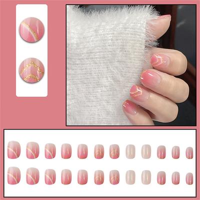 Y2 Nail Art Removable Fake Nail Patch Net Red Girls Short Nail Art Finished Cute Net Red New