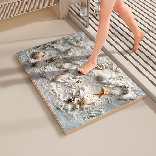 Bad Badvorleger Neuheit Saugfähiger Badezimmerteppich Polyester Rutschfest Image