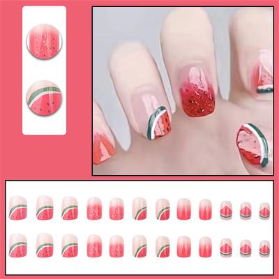 Y2 Nail Art Removable Fake Nail Patch Net Red Girls Short Nail Art Finished Cute Net Red New