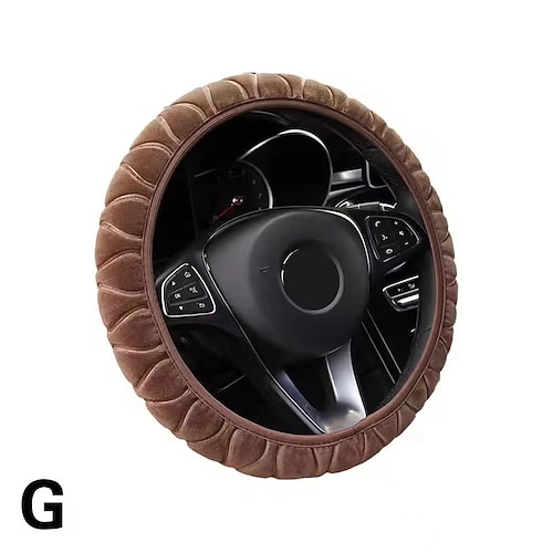 Auto-Lenkradbezug, Lenkradbezug, weiches, warmes Fell, universelles Zubehör, universelle Passform für 141/2-15 Image