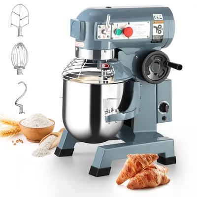 Commercial Countertop Mixer 10QT Commercial Food Mixer with Stainless Steel Bowl Safety Guard 450W 110V Commercial Stand Mixer