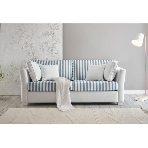 Sofa 2-3 Sitzer weiss blau gestreift Wales