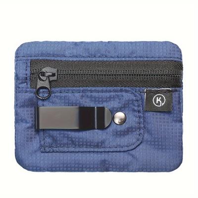 TEMU Kosibate Mini Coin Purse, Rfid Blocking Cash Pouch With Belt Clip, Solid Color, Non-braided Polyester , , 1 Piece Image