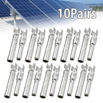 TEMU 10 Pairs Solar Panel Connectors Core, Copper Round Wire Ferrules, Non-electric, No Electronic Parts, Image