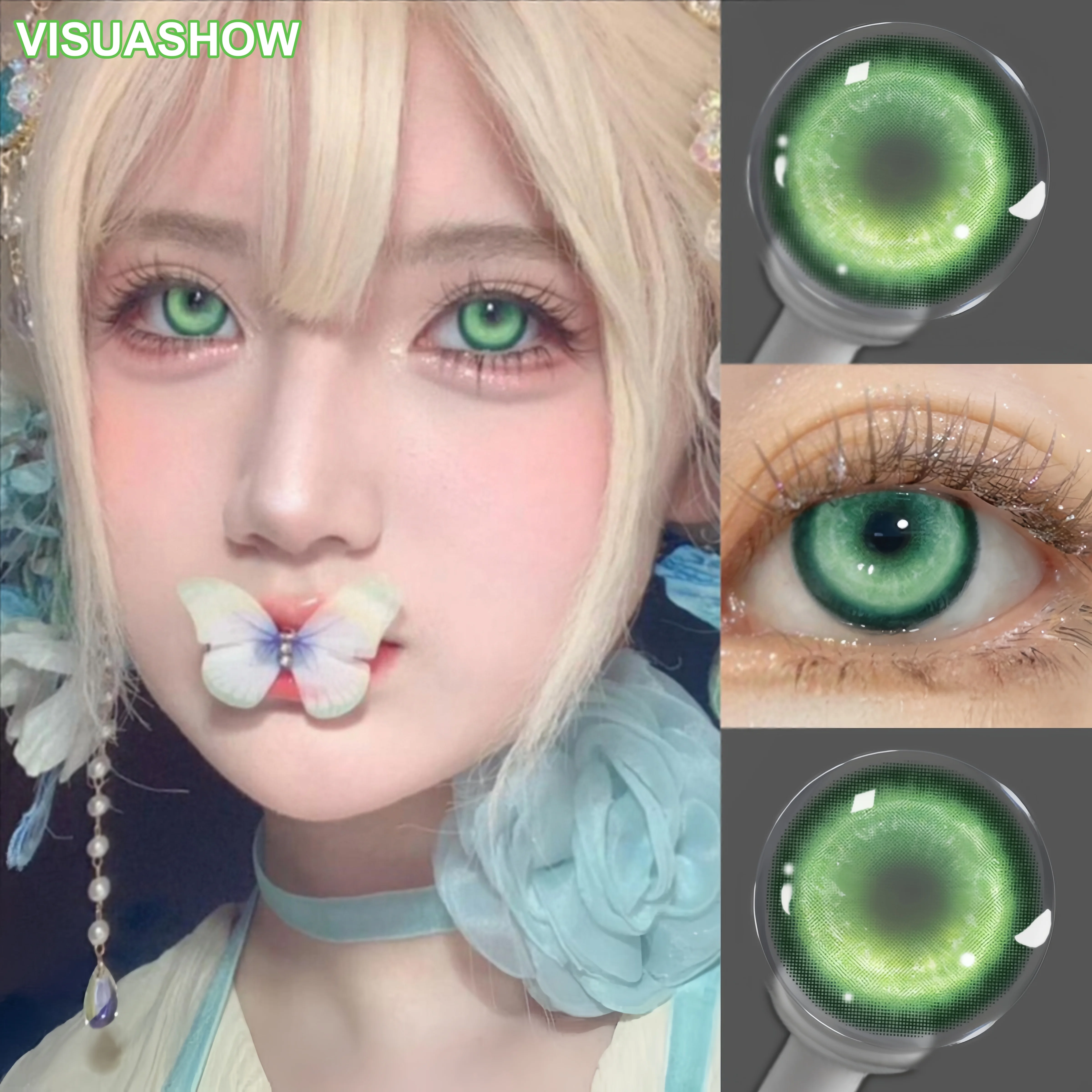 VISUASHOW Halloween lentilles de contact colorées Cosplay myopie lentille de prescription Anime petite pupille lentille 1 paire de contacts de beauté annuels