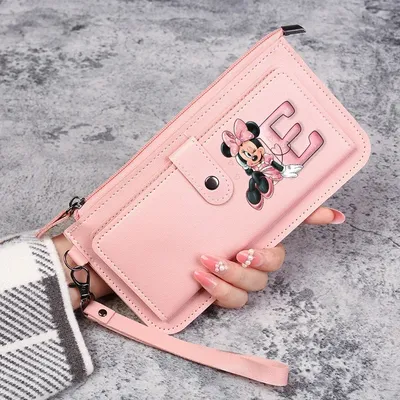 Minnie Mouse Wallet A-Z Letters Women Wallets Card Wallet Coin Wallet Womens Bags Women Purse ID Wallets Female Coin Purse Gift
