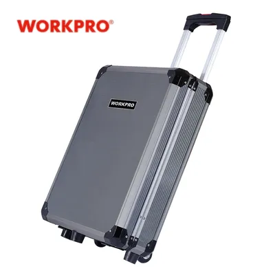 WORKPRO 111PC Tool Set Hand Tool Kit Aluminum Trolley Case Tool Box Set Repair Kit Home Tool Set