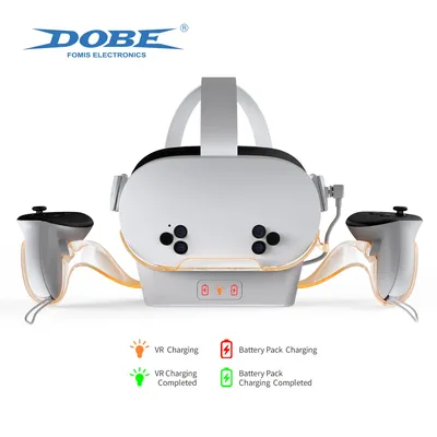 DOBE Dual Quick Charging Function Dock TY-3867 für VR Q2/Q3/Q3S mit Ladeanzeigeleuchte und abnehmbarem Kristallhalter