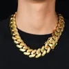 25mm große schwere Raute kubanische Gliederkette Halsketten für Männer Hip Hop Bling Rapper Schmuck Gold Silber Farbe