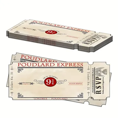 10 Stück Zugticket-Plattform 9 3/4 Karten, Tickets für Harry Potter Zauberer Party Dekoration, Image