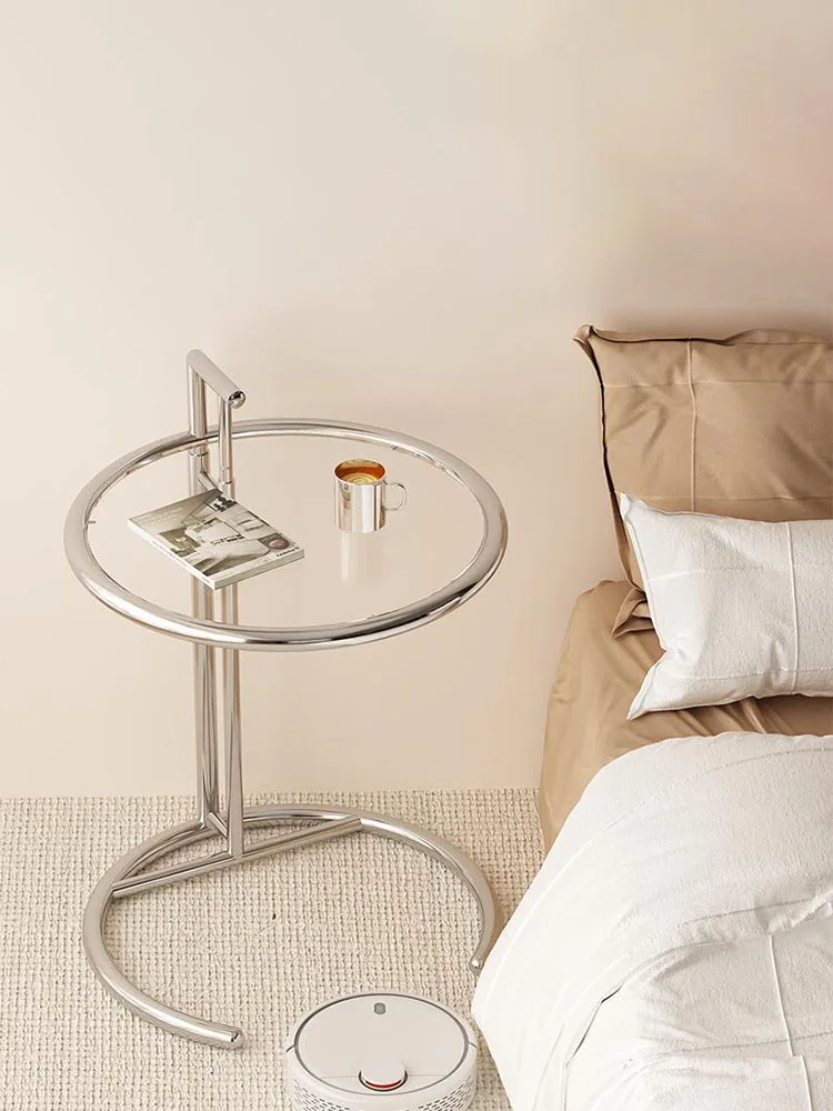 Nordic Glas Kaffee Tische Wohnzimmer Möbel Seite Tisch Balkon Hebe Edelstahl Tee Tisch Transparent Nachttische