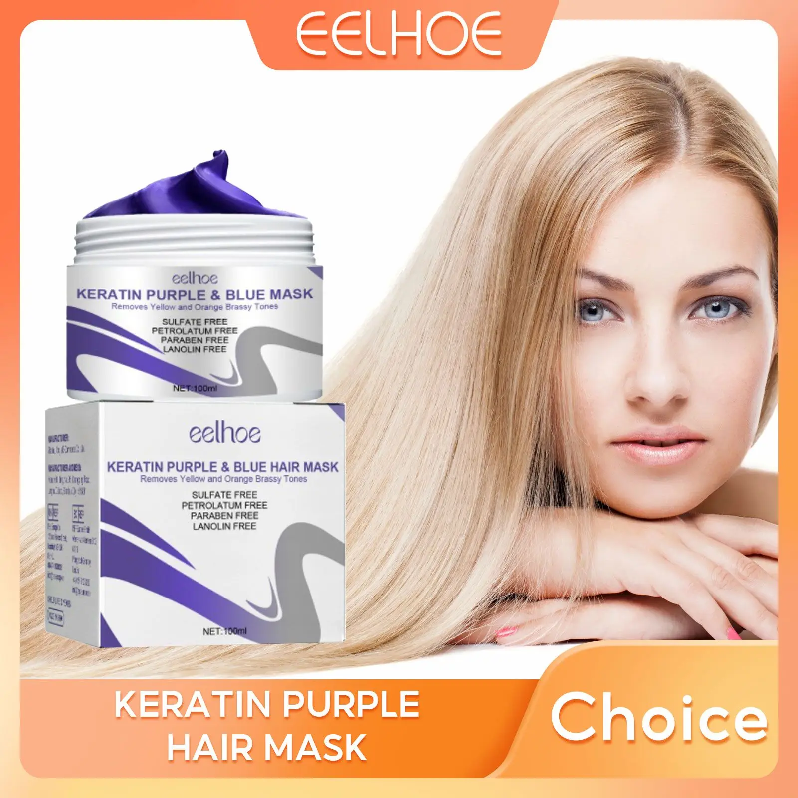 Glättende Haarmaske, Keratin-Haarbehandlung, schnelle Reparatur, trockene, beschädigte, seidige Glättungscreme, Schönheit, gesunde Haarpflegeprodukte Image