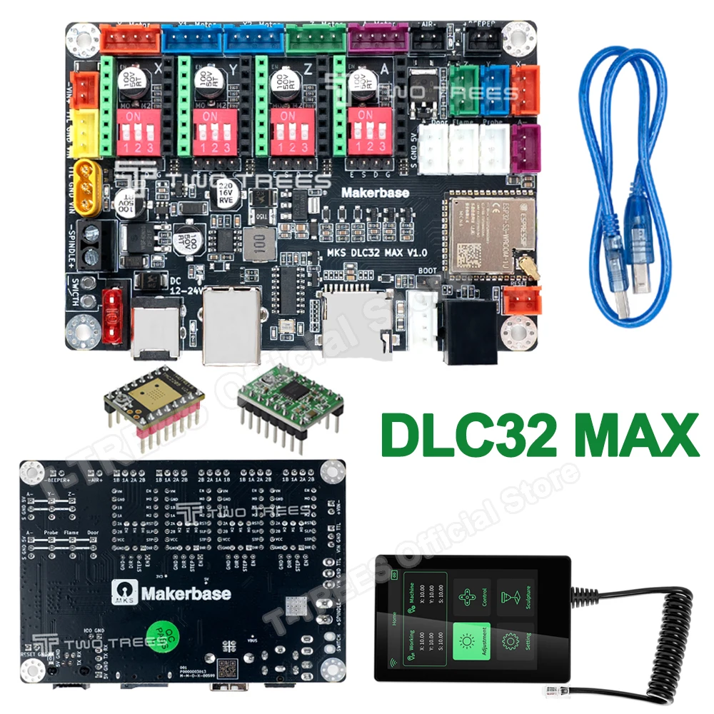 Twotrees MKS DLC32 MAX Motherboard 32bit ESP32 Controller mit Kabelexpansion 4 Achsen für Lasergravierer Maschinenteile Upgrade Image