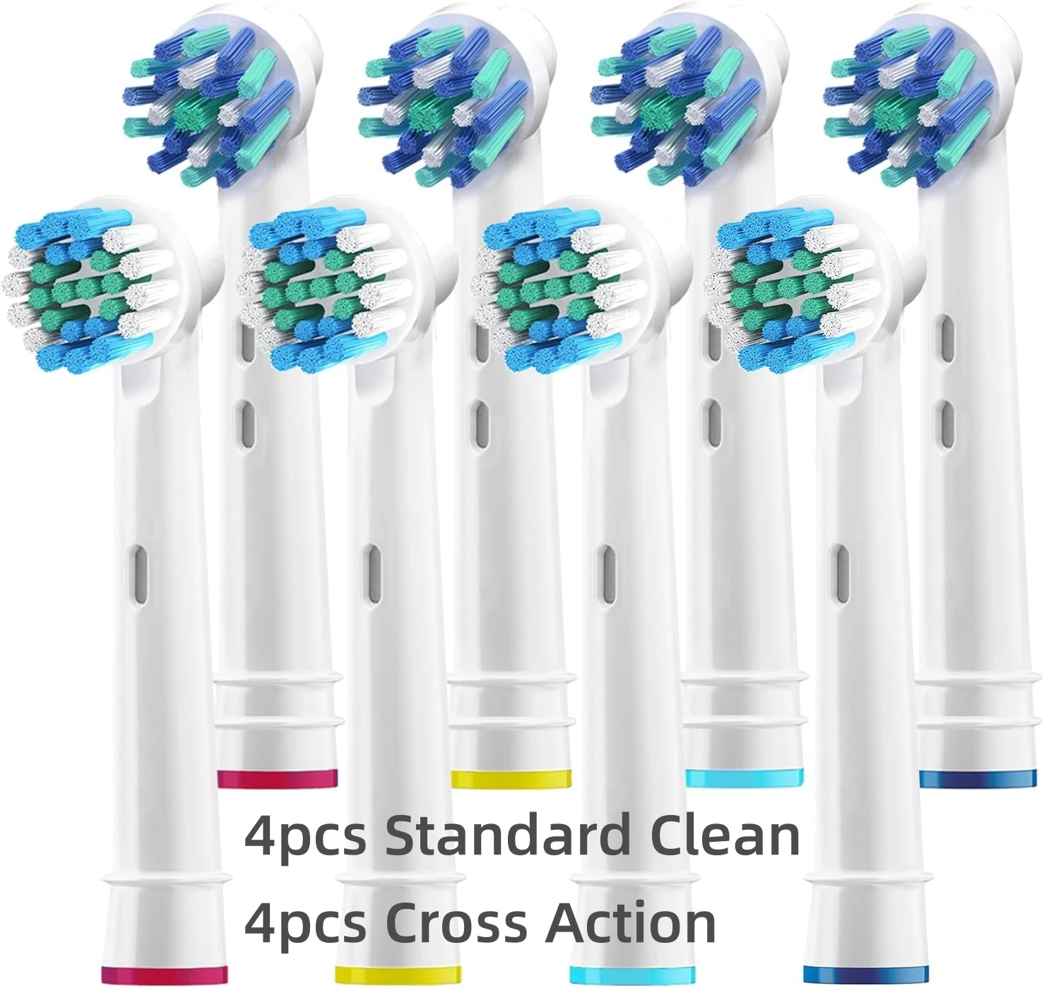 8 Stück Ersatzbürstenköpfe für elektrische Zahnbürsten für Oral B Professional Daily Clean und Cross Deep Clean Zahnbürstenkopf Image