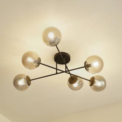 Deckenlampe Isamer Lindby, dimmbar, schwarz, für Wohn- / Esszimmer, Metall, Modern, Deckenlampe Image