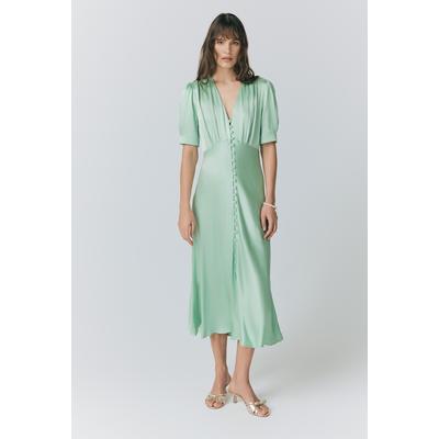 Ghost Madison Satin Button Through Dress