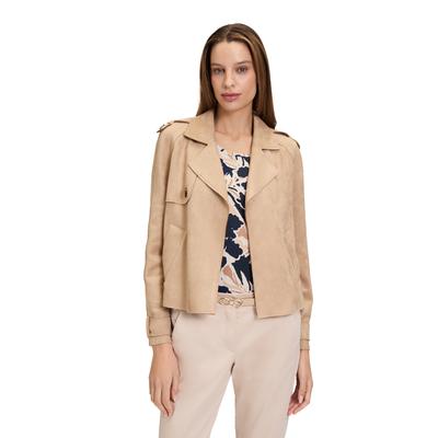 Kurzblazer BETTY BARCLAY "Betty Barclay Blazer-Jacke langarm", Damen, Gr. 40, beige, Obermaterial: 95% Polyester, 5% Elasthan., casual, gerade normal, Langarm, Blazer, Material Image