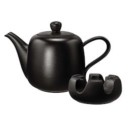 Seltmann Weiden Liberty Velvet Black Kanne mit Stövchen 1,6 l
