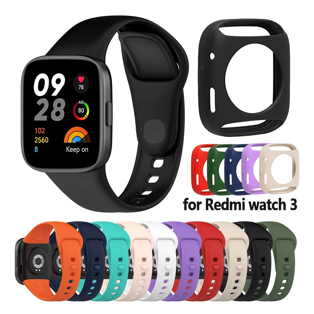 Silikon Strap + Schutzhülle Für Redmi Uhr 3 Smart Uhr Armband correa Für Redmi uhr 3 aktive Handgelenk Strap armband Image