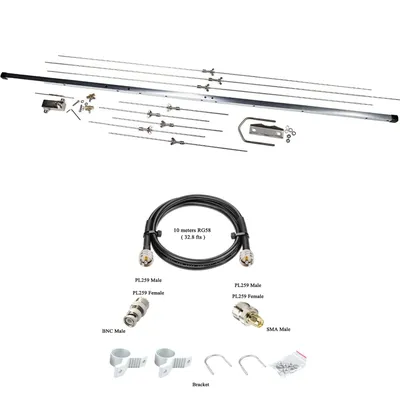 Zweiband-VHF/UHF-Yagi-Antenne mit 8 Elementen, Outdoor-Dachlösung für Yaesu, Motorola, Kenwood und Midland-Radios