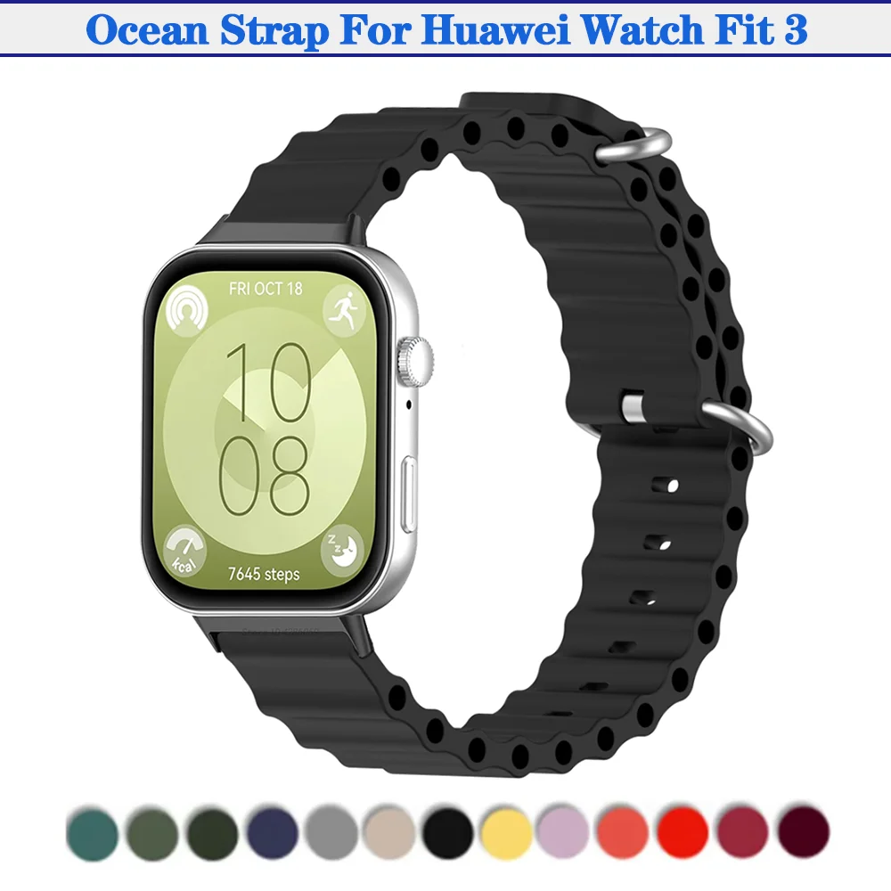Silikon armband für Huawei Uhr fit 3 Smartwatch Ersatz Armband Correa für Huawei Uhr Fit3 Armband Zubehör Image