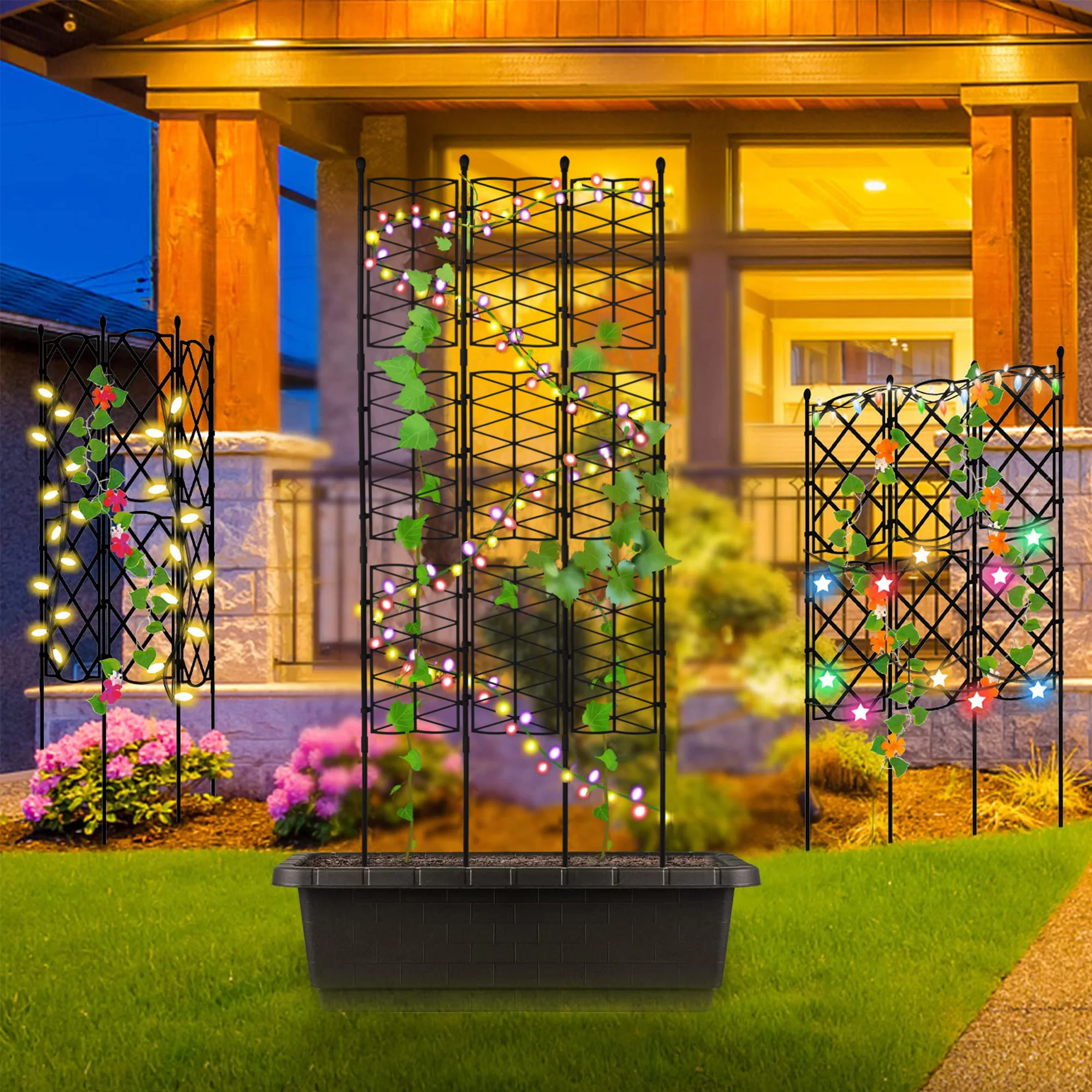 1 Satz Garten gitter für Kletter pflanzen im Freien, rostfreies Kletter gitter, hoher Pflanzen gitter rahmen zur Unterstützung von Pflanzen Image