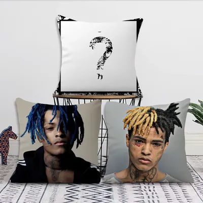 Rapper X-XXXTentacionS Kissenbezug für Wohnzimmer, Zuhause, Sofa, Büro, Geschäft, Bezug, Druck, Image